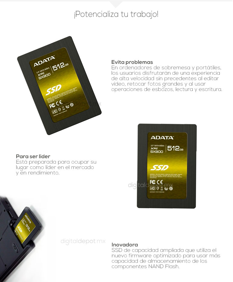 ADATA-Unidad en Estado Solido-SSD-SX900-potencia-480GB-512GB-mas rapidez-fotos
