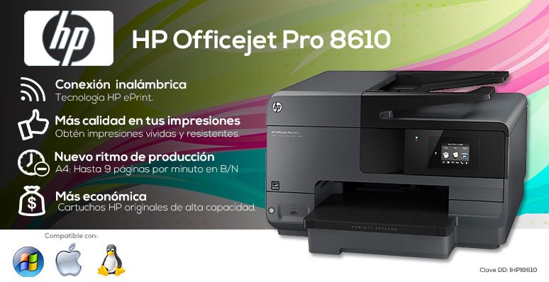 HP-Impresora-Multifuncional-Officejet Pro-Económica-Conexión Inalámbrica-Más calidad en impresiones-Nuevo ritmo de producción