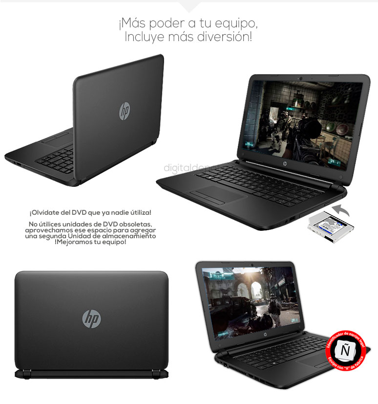 Hp-Laptop-Notebook-Pavilion 14-potente-AMD EI-2100 APU-128Gb SSD-8Gb Ram-500Gb DD-fotos