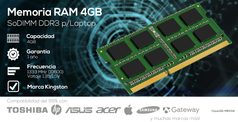 Ram-Memoria Ram-4GB-DDR3-SODIMM-ASINT-SAMSUNG-HYNIX