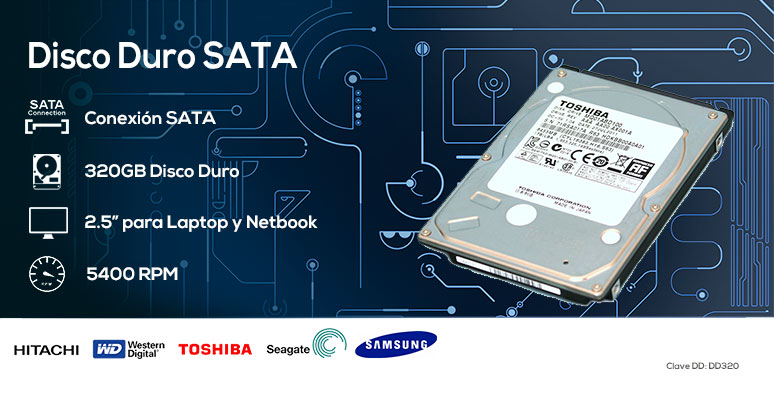 SATA-disco duro-HDD-conexion SATA-capacidad-320GB DD-2.5Laptop y Netbook-5200 RPM
