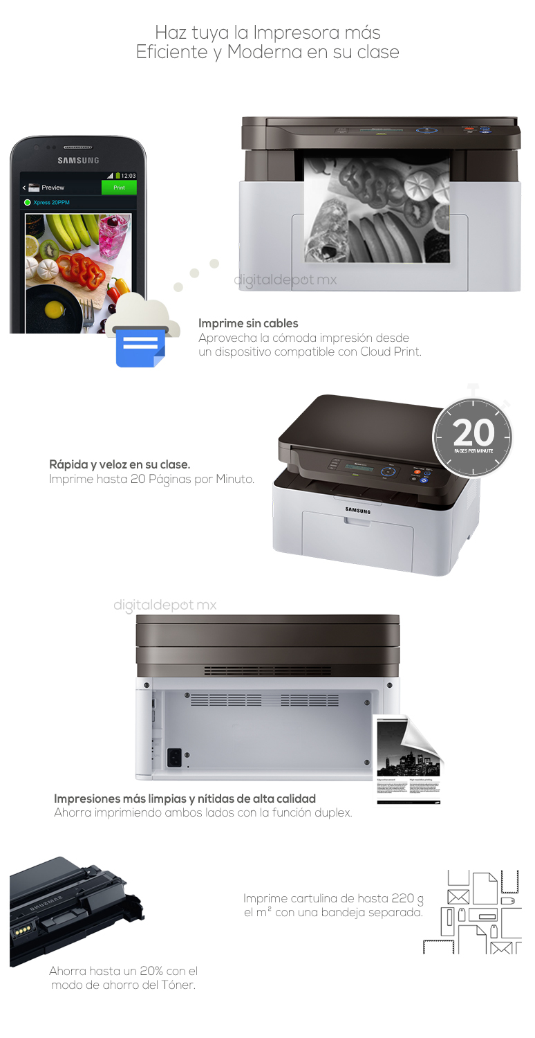 Samsung-Impresora-Printer-SL-M2070W-Multifuncional-Laser-conexion Wifi-fotos