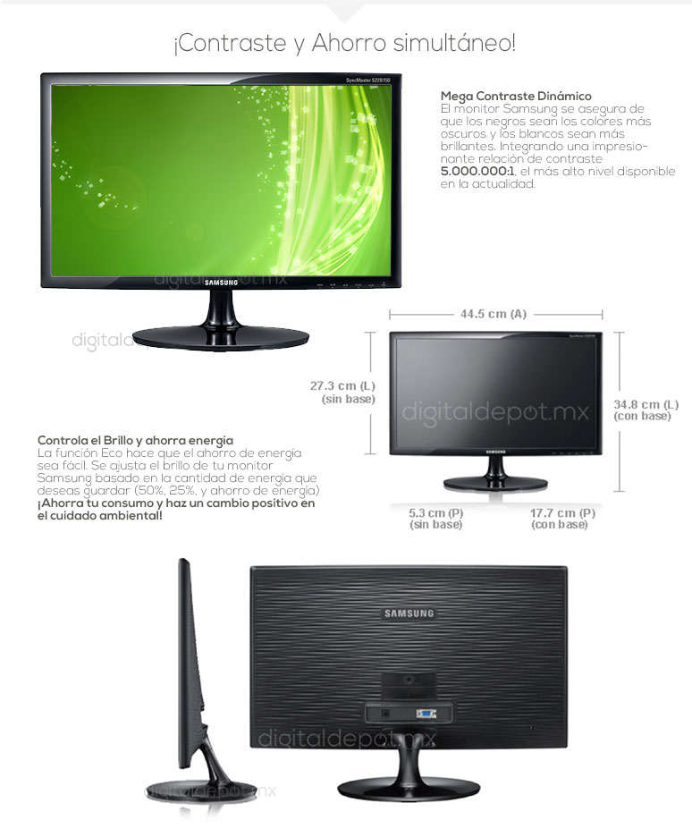 Samsung-Monitor-pantalla-S19C150 F-brillante-LED-18.5 pulgadas-fotos